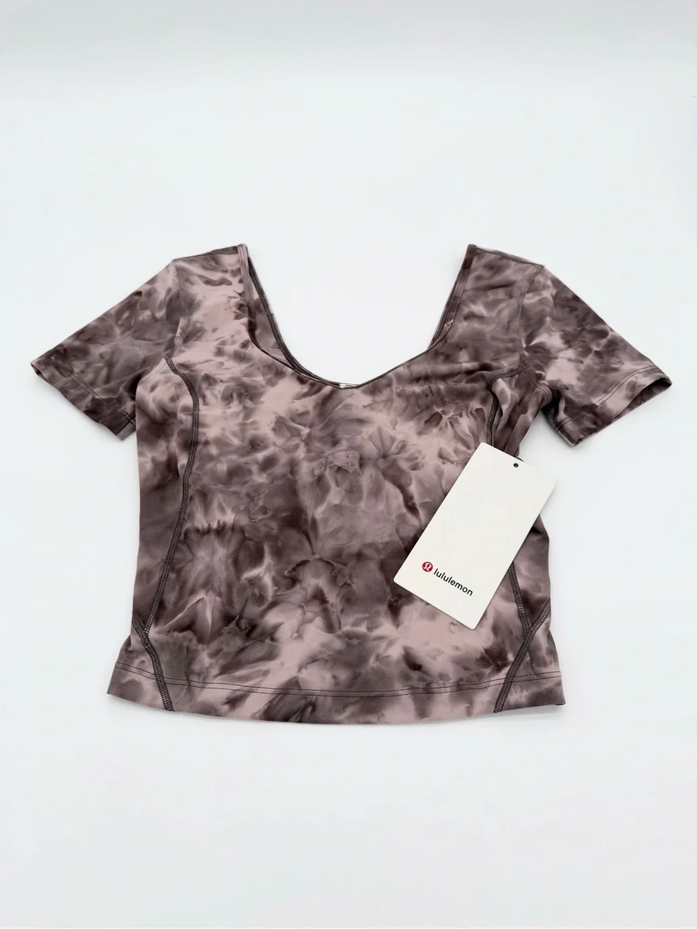 NWT Lululemon Align Tee | Mauve and Charcoal Tie-Dye Short Sleeve Scoop Neck Top